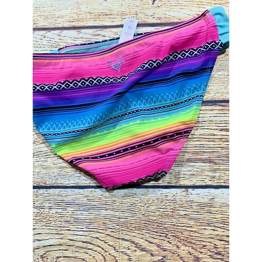 Girls Justice Swimsuit Bottoms Size 12 Rainbow